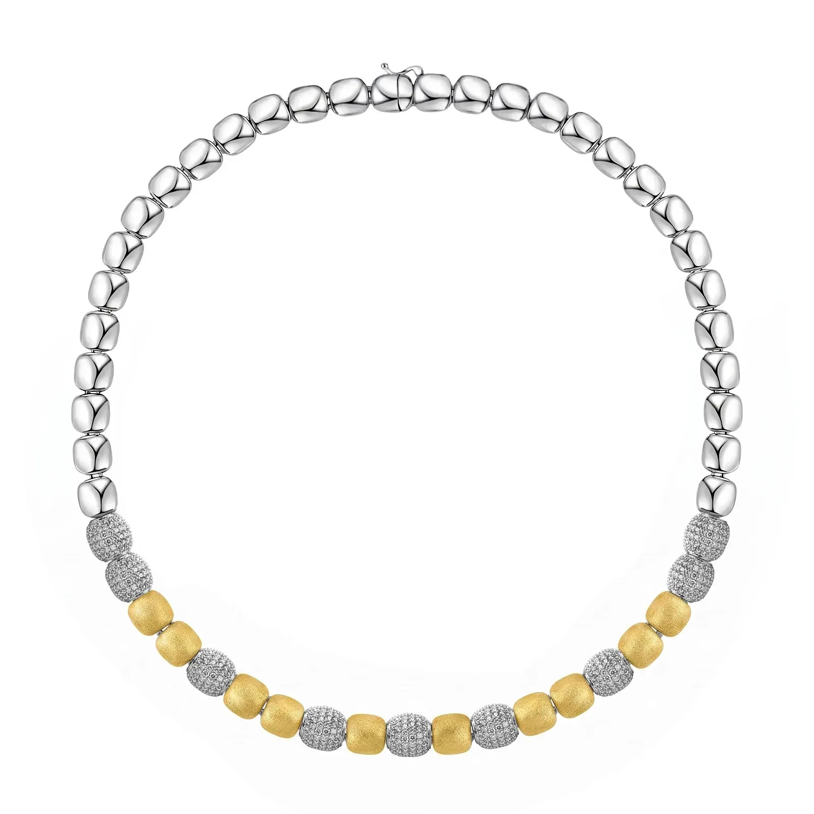 Colar Capri em Prata 925 e Ouro Amarelo 18k com Diamantes 0,4 ct