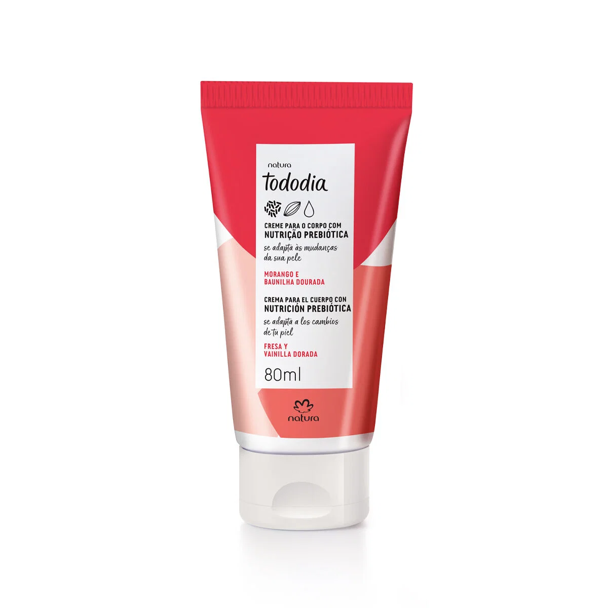 Creme Desodorante Nutritivo para o Corpo Tododia Morango e Baunilha Dourada 80 ml