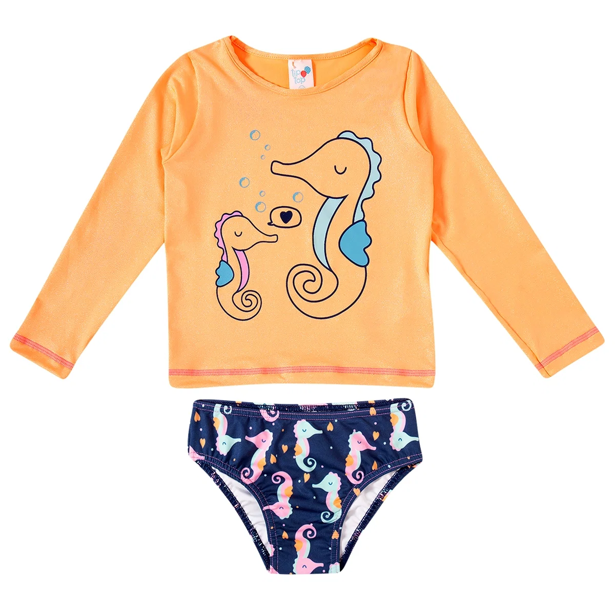 Conjunto Praia Juvenil Cavalo Marinho Lycra Proteção Uv 50+ Tip Top