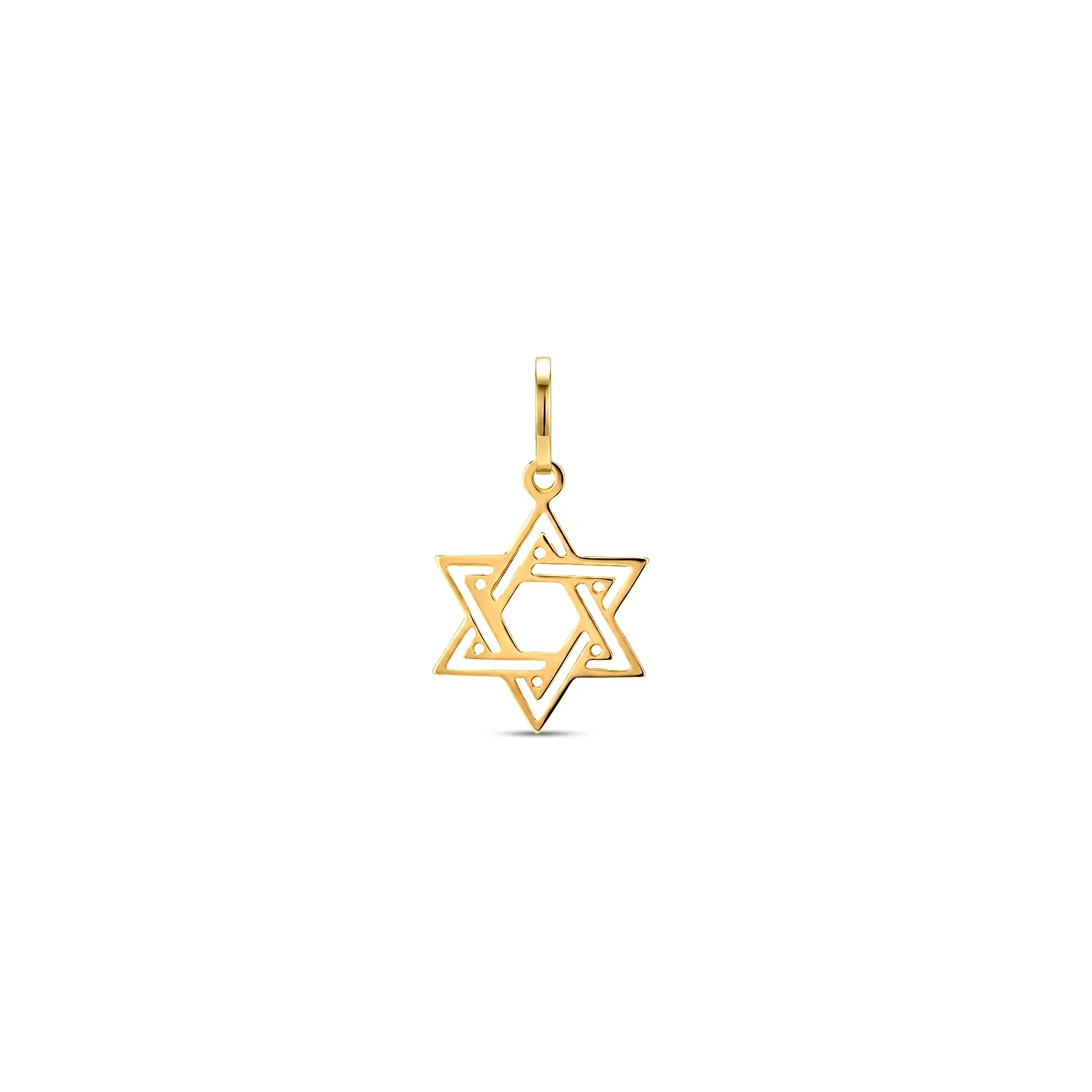 Pingente Medalha Estrela de Davi em Ouro Amarelo 18K, 18 mm — imagem 1