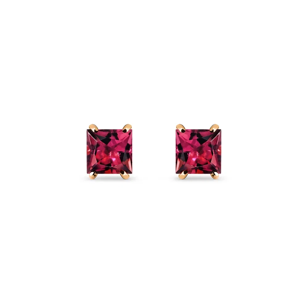 Brinco Solitário Expressão em Ouro Rosé 18k com Turmalinas Rosa