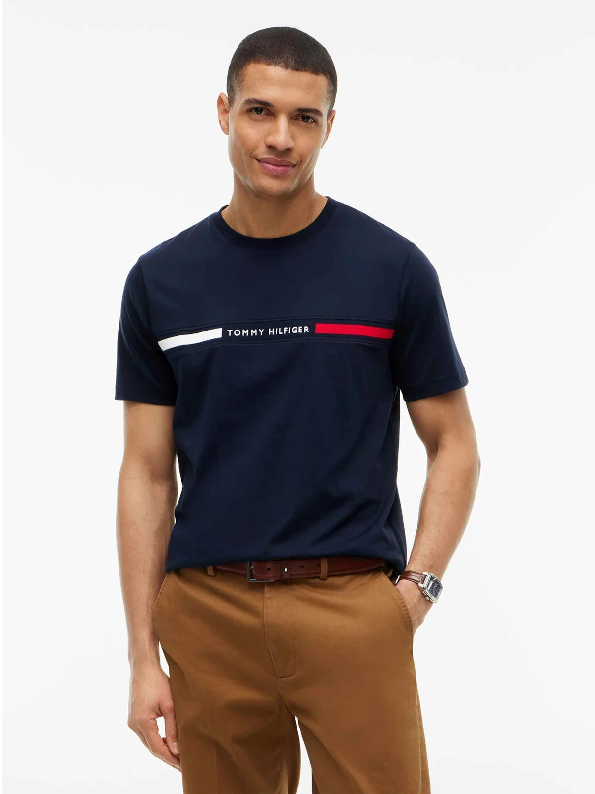 Camiseta de Malha com Bordado do Logotipo