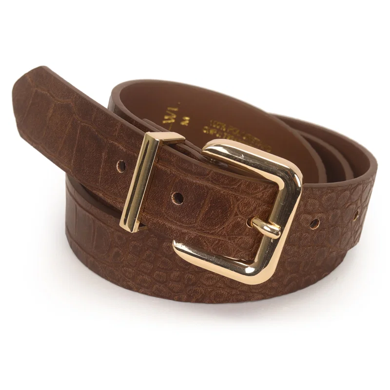 Cinto Feminino Fivela Quadrada Com Passante De Metal 2,8cm
