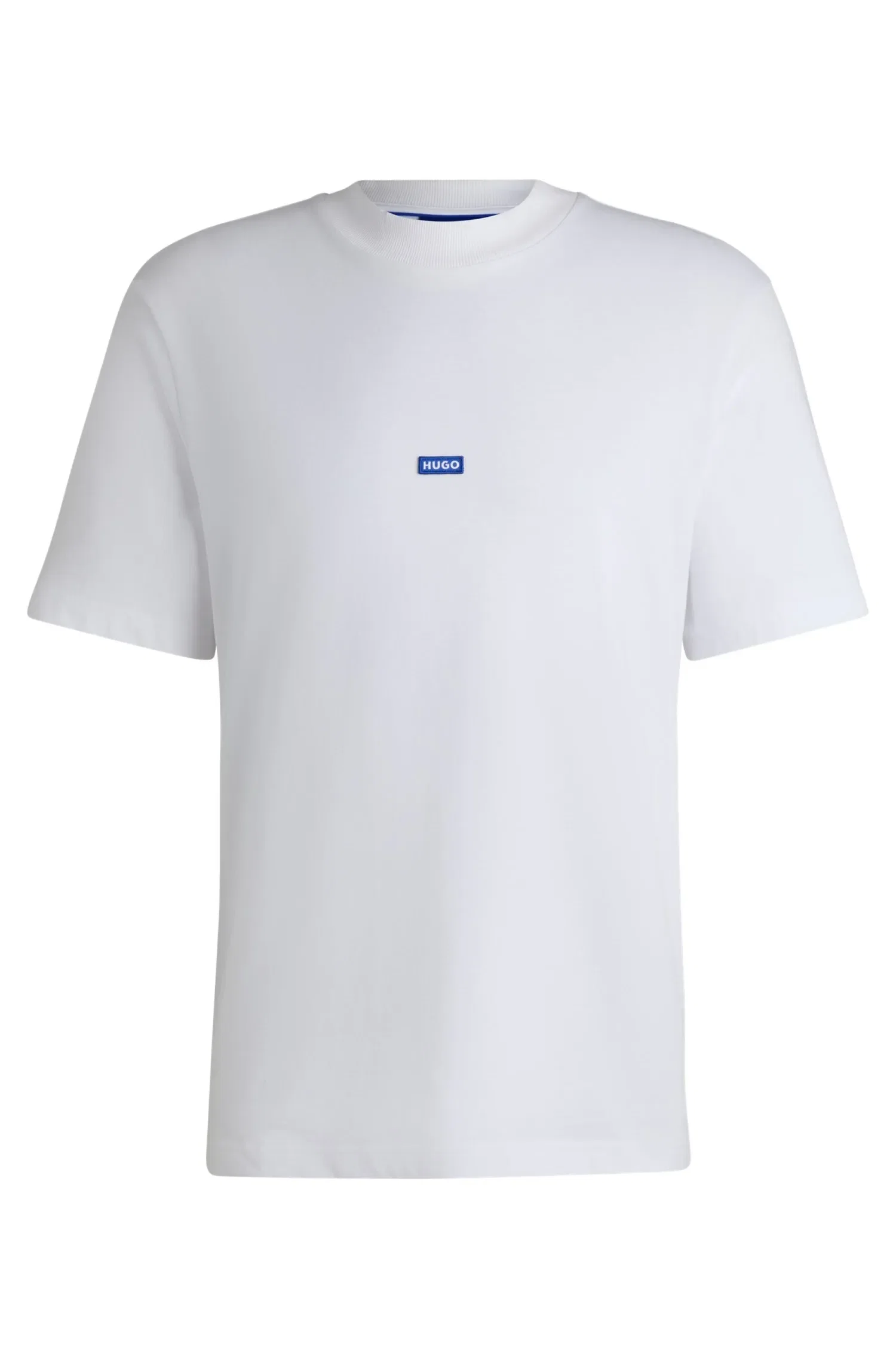 Camiseta De Algodão Com Logo Azul