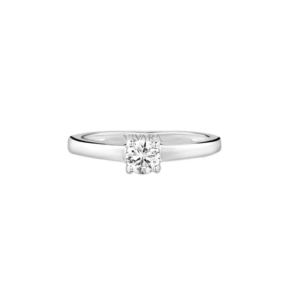 Anel Solitário Forever em Ouro Branco 18k com 0,32ct de Diamante