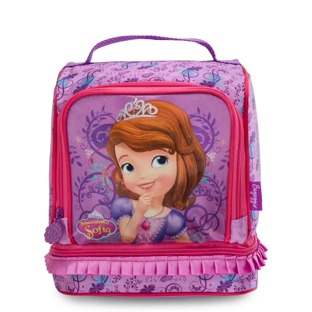 Lancheira Escolar Feminina Térmica Princesa Sofia Lilás