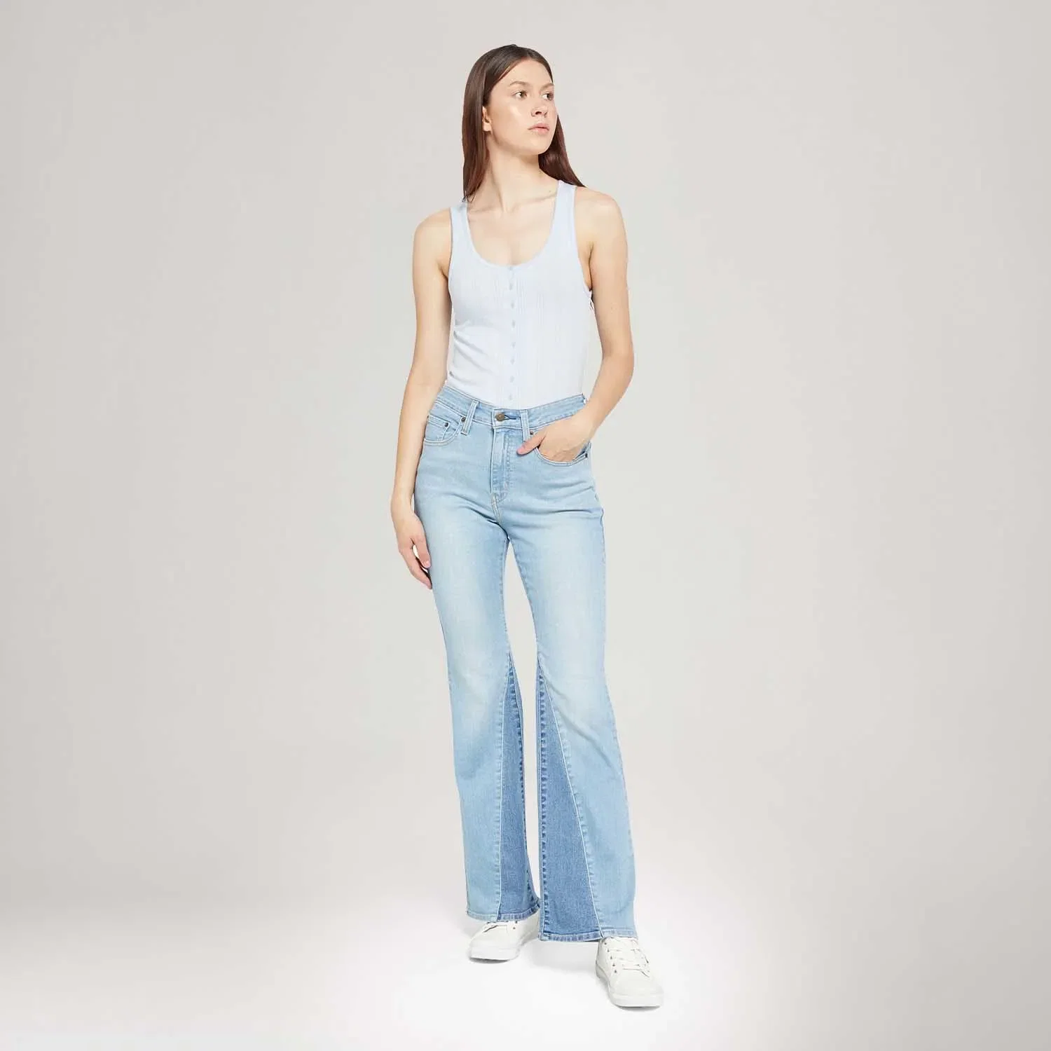 Calça Jeans Levi's® 726® High Rise Flare Layered Lavagem Clara — imagem 1