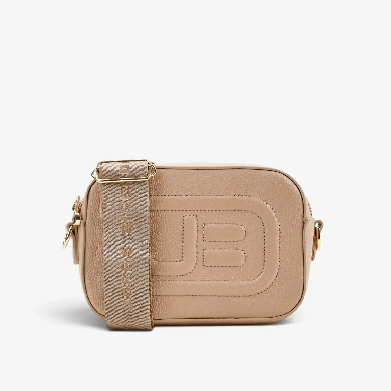 Bolsa Transversal Nude Areia Couro