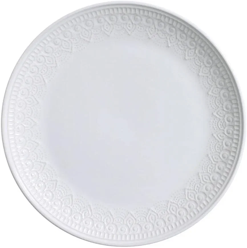 Prato Raso em Cerâmica Agra 27,5cm Porto Brasil Branco
