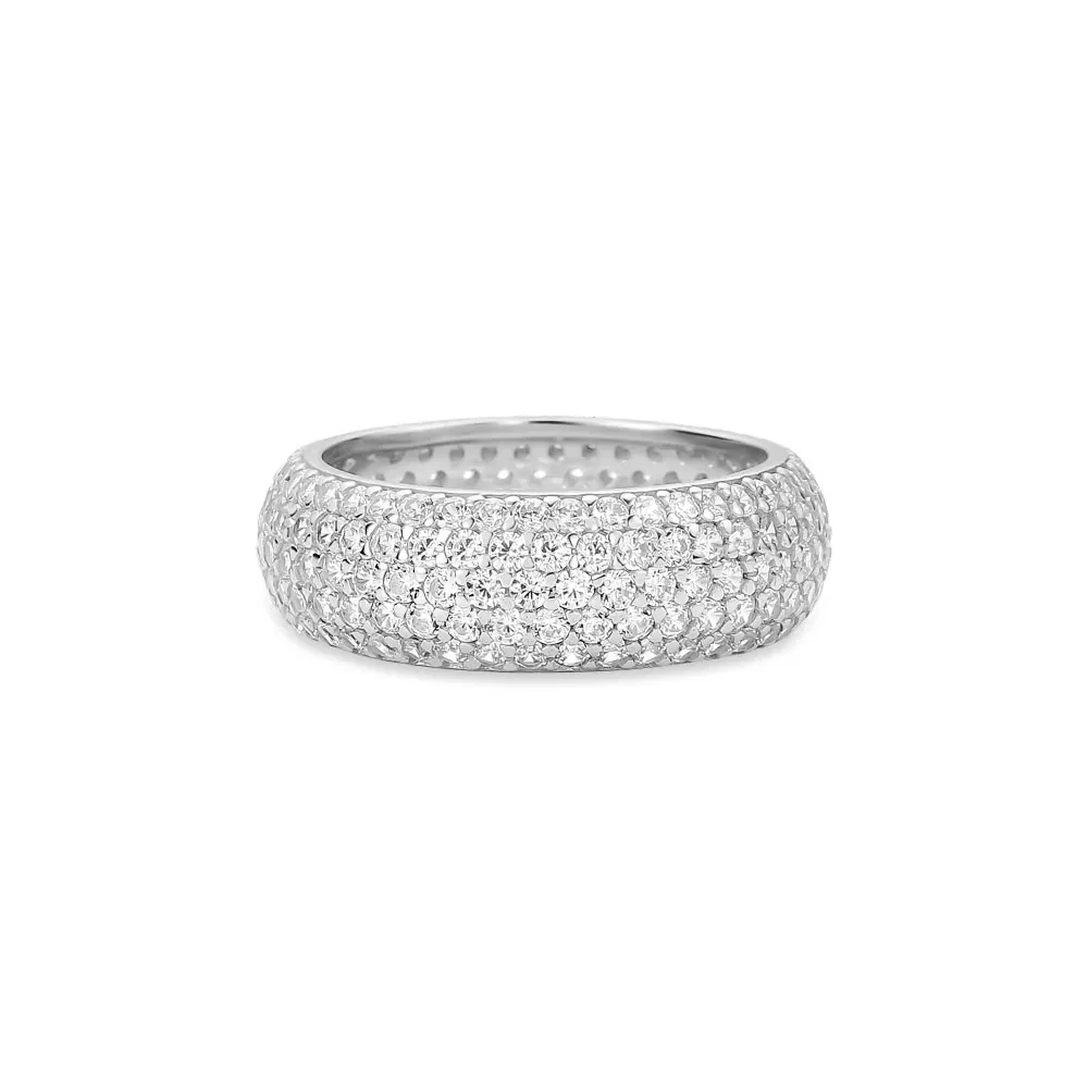 Anel Life Essential em Prata 925 com Pedras Incolores, 7.5mm