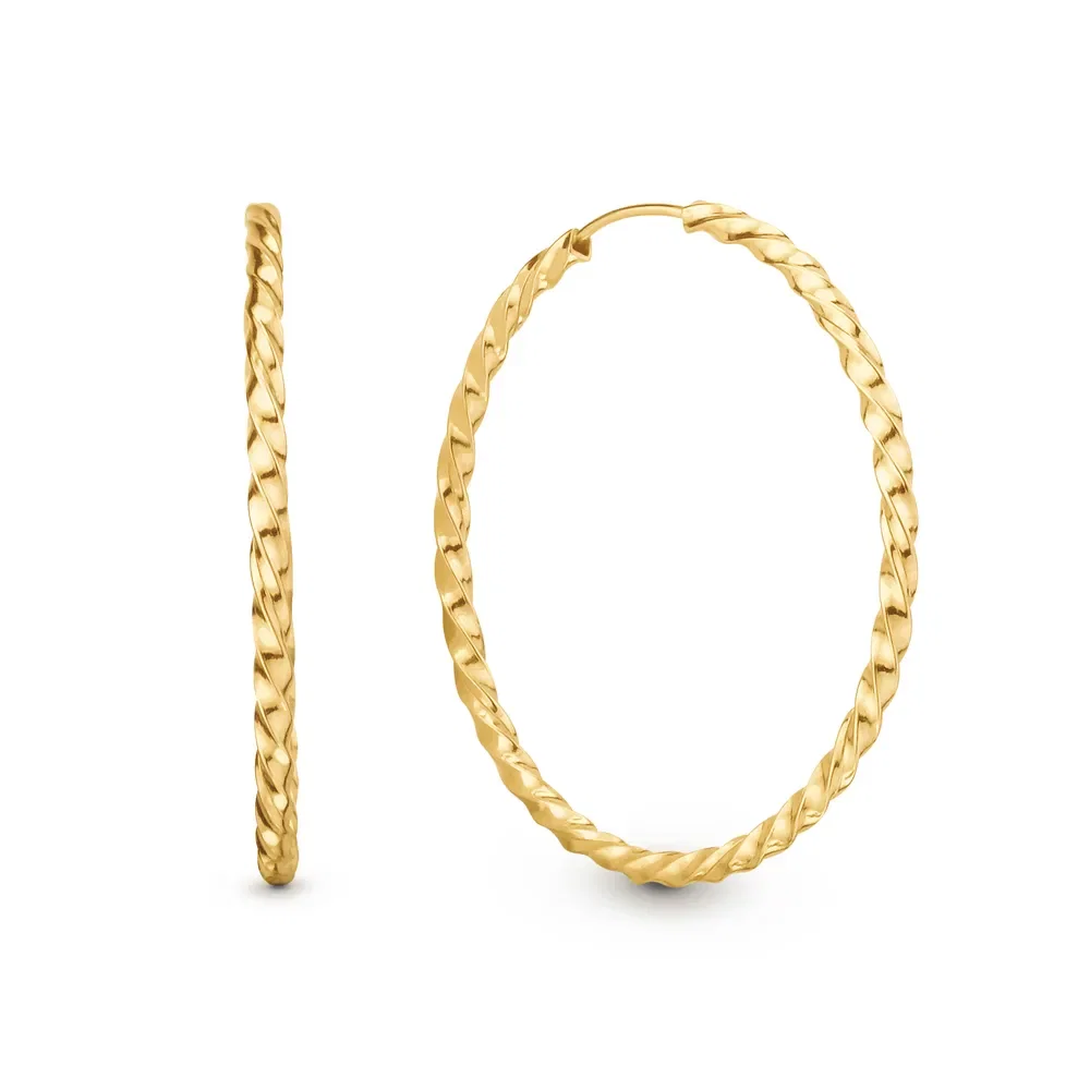 Argola Torcida em Ouro Amarelo 18k, 40mm — imagem 1