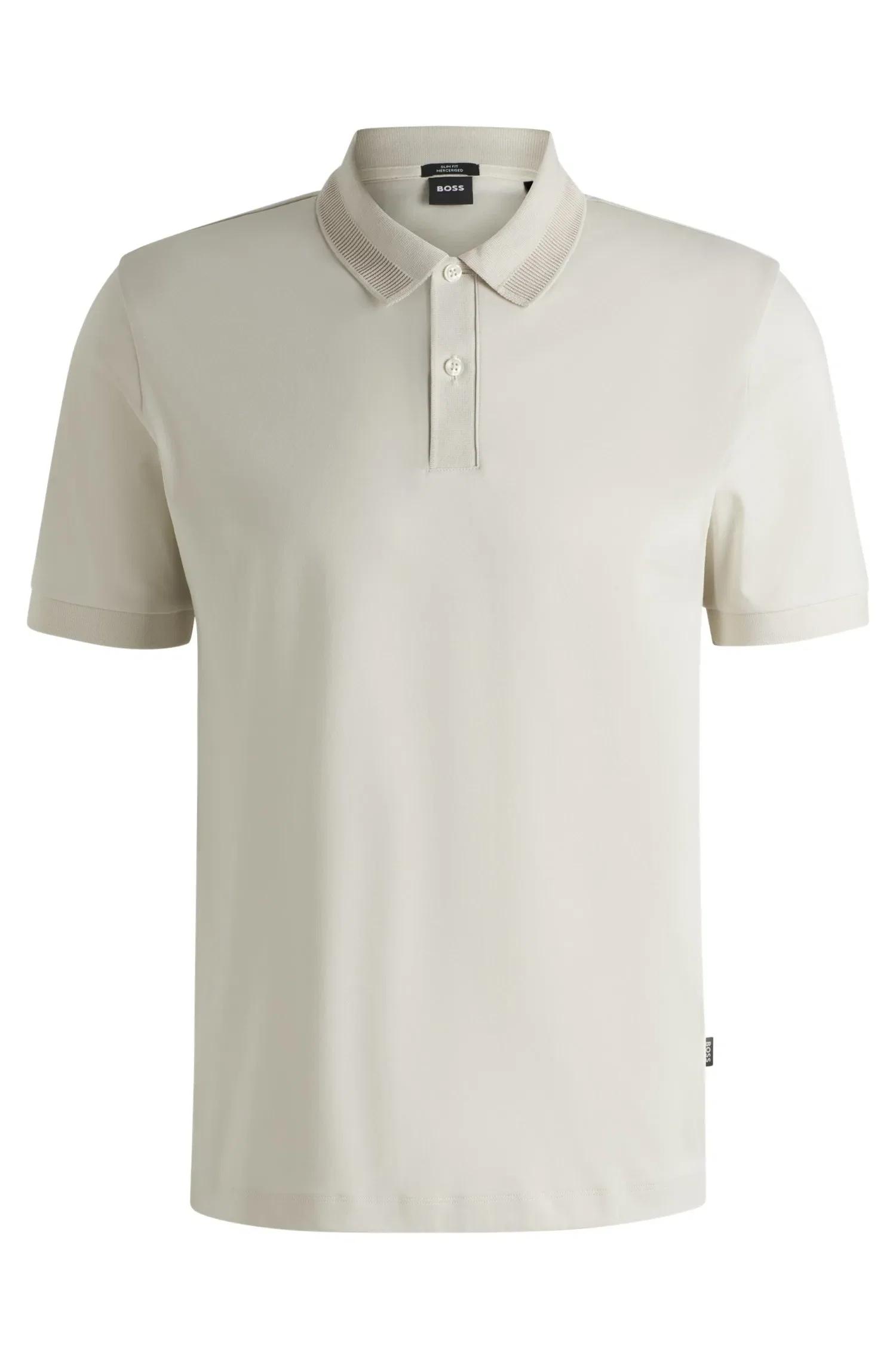 Polo Slim Fit Em Algodão Mercerizado Com Risca No Colarinho — imagem 1