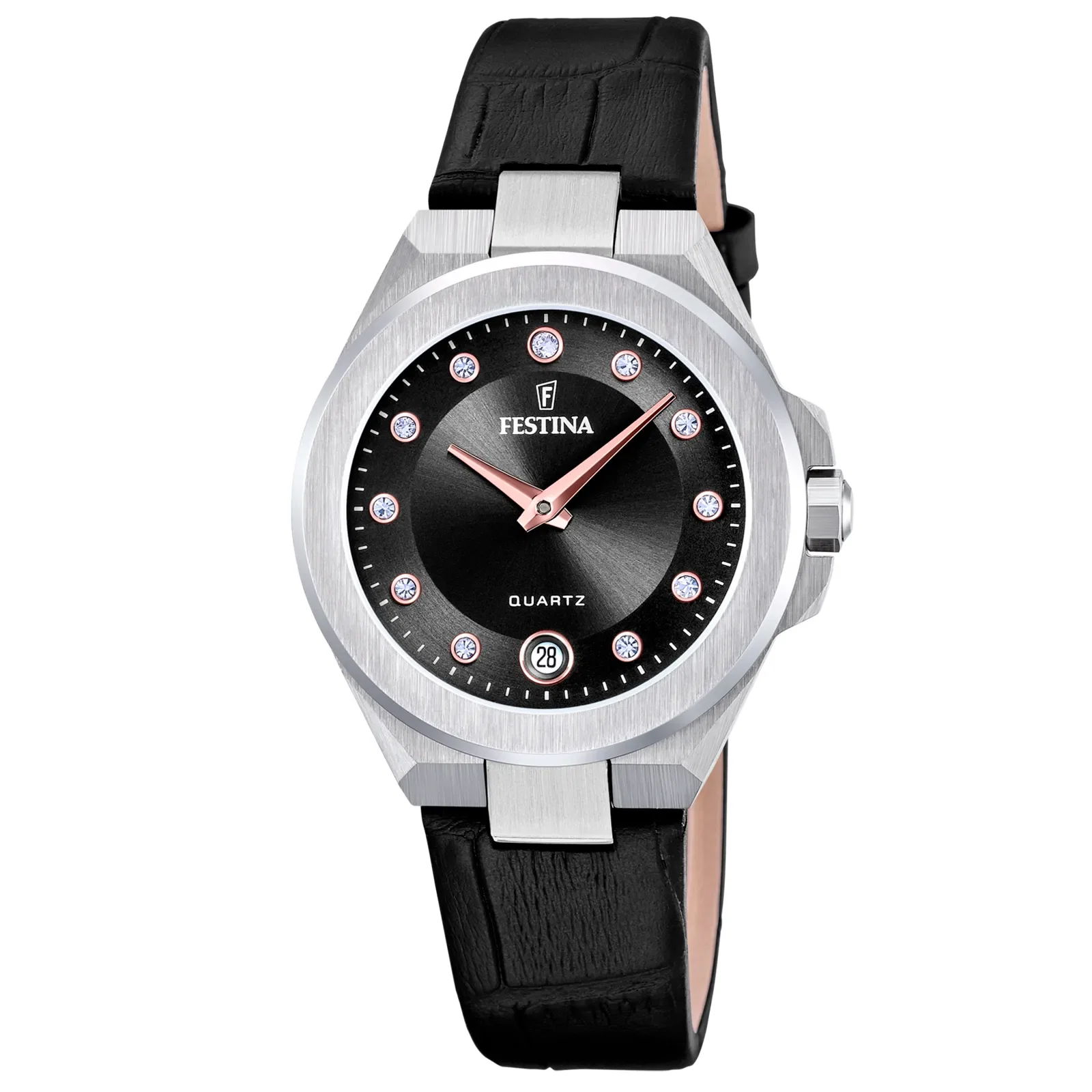 Relógio Festina Feminino Couro Preto