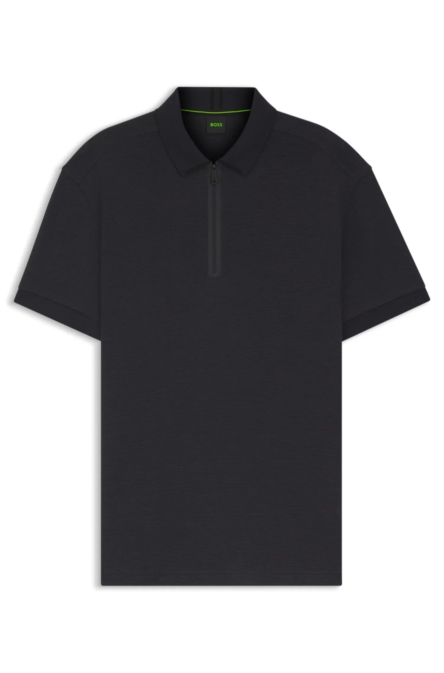 Polo Com Zíper Em Jacquard Waffle