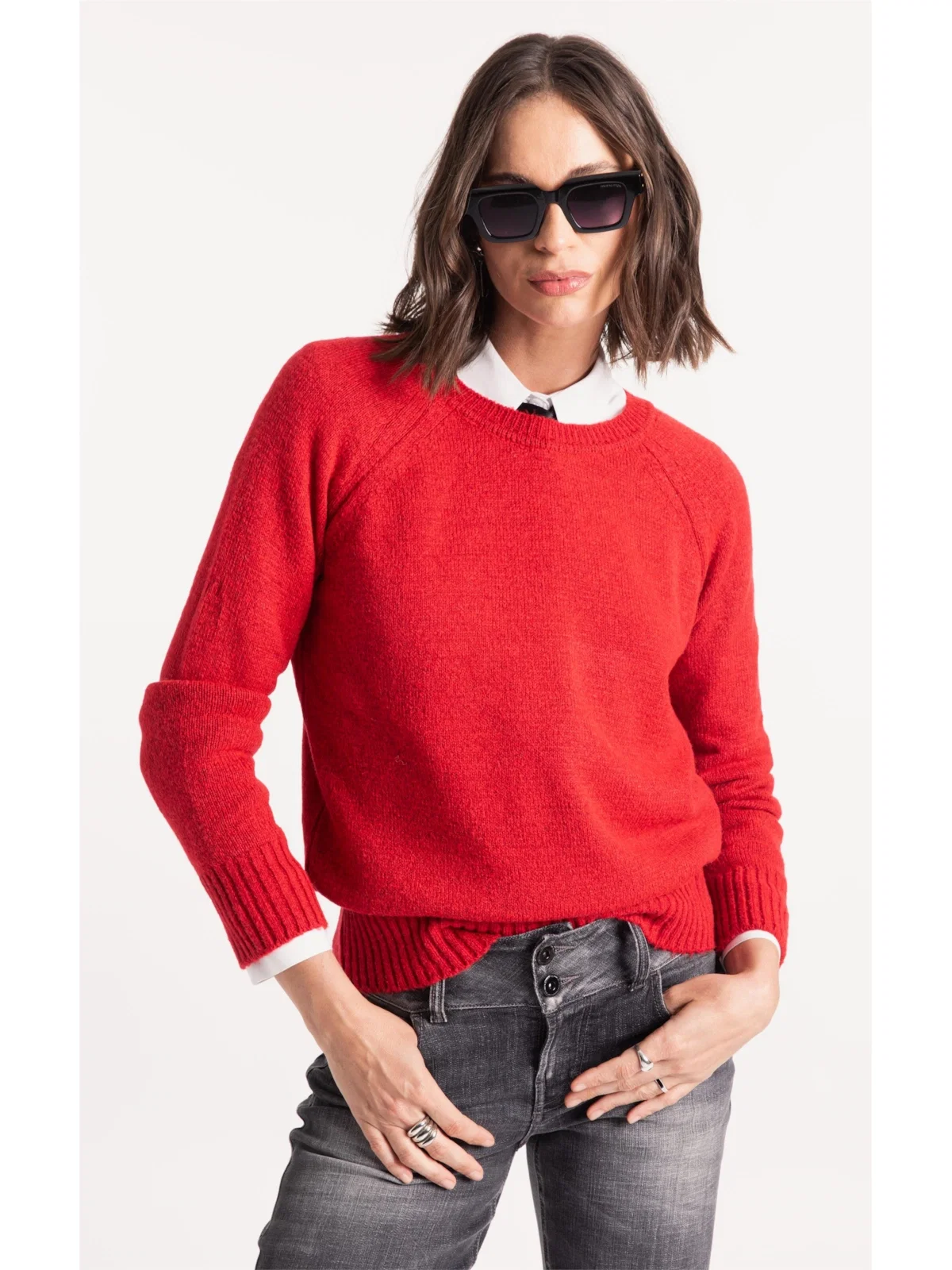 Tricot Snug Knit Sweater Vermelho