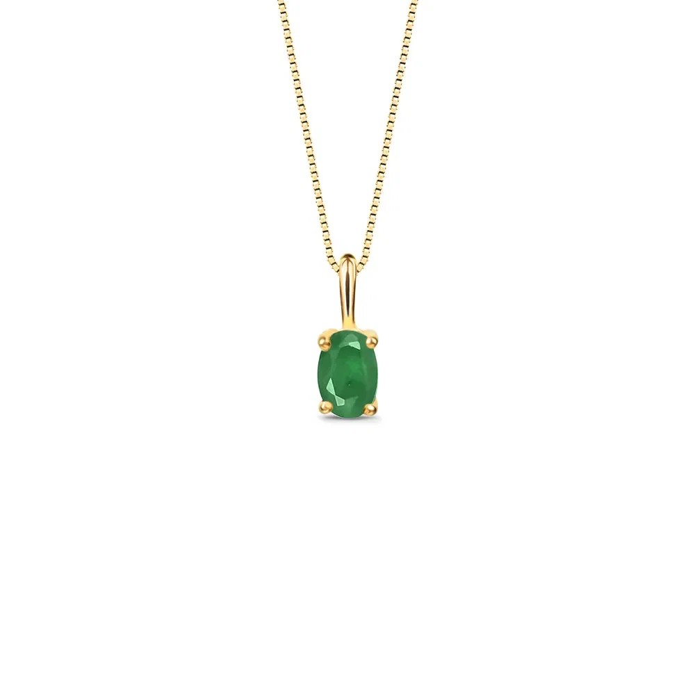 Pingente Cores em Ouro Amarelo 18k e Esmeralda, 6mm — imagem 1
