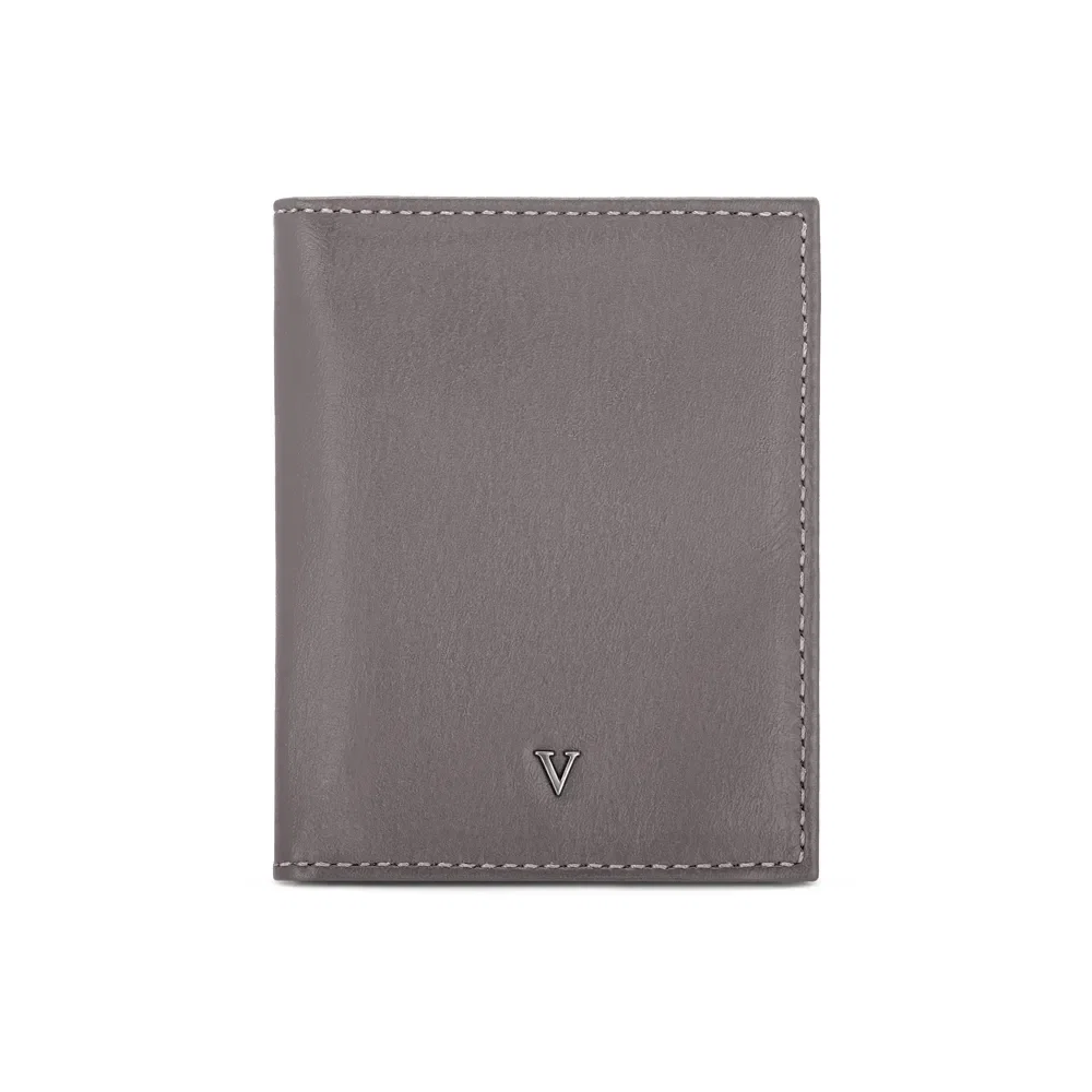 Porta-Cartões Masculino Couro Chumbo