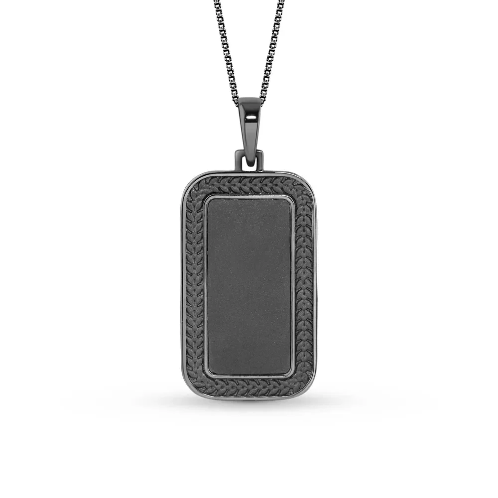 Pingente Apolo Placa em Prata 925 com Ródio Negro, 34mm — imagem 1