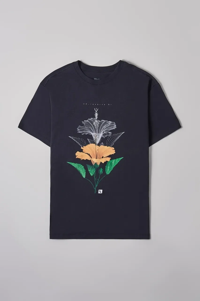 Camiseta Estampada 3D Hibisco