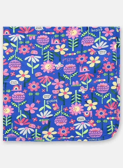Manta para Bebê Menina em Suedine com Estampa Abstrata (Azul) Up Baby