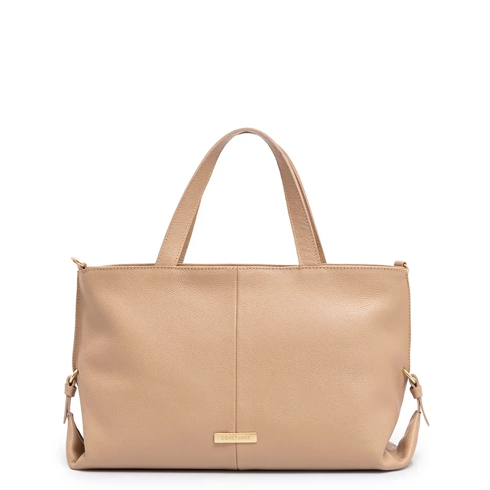 Bolsa Tote Couro Argolas Nude