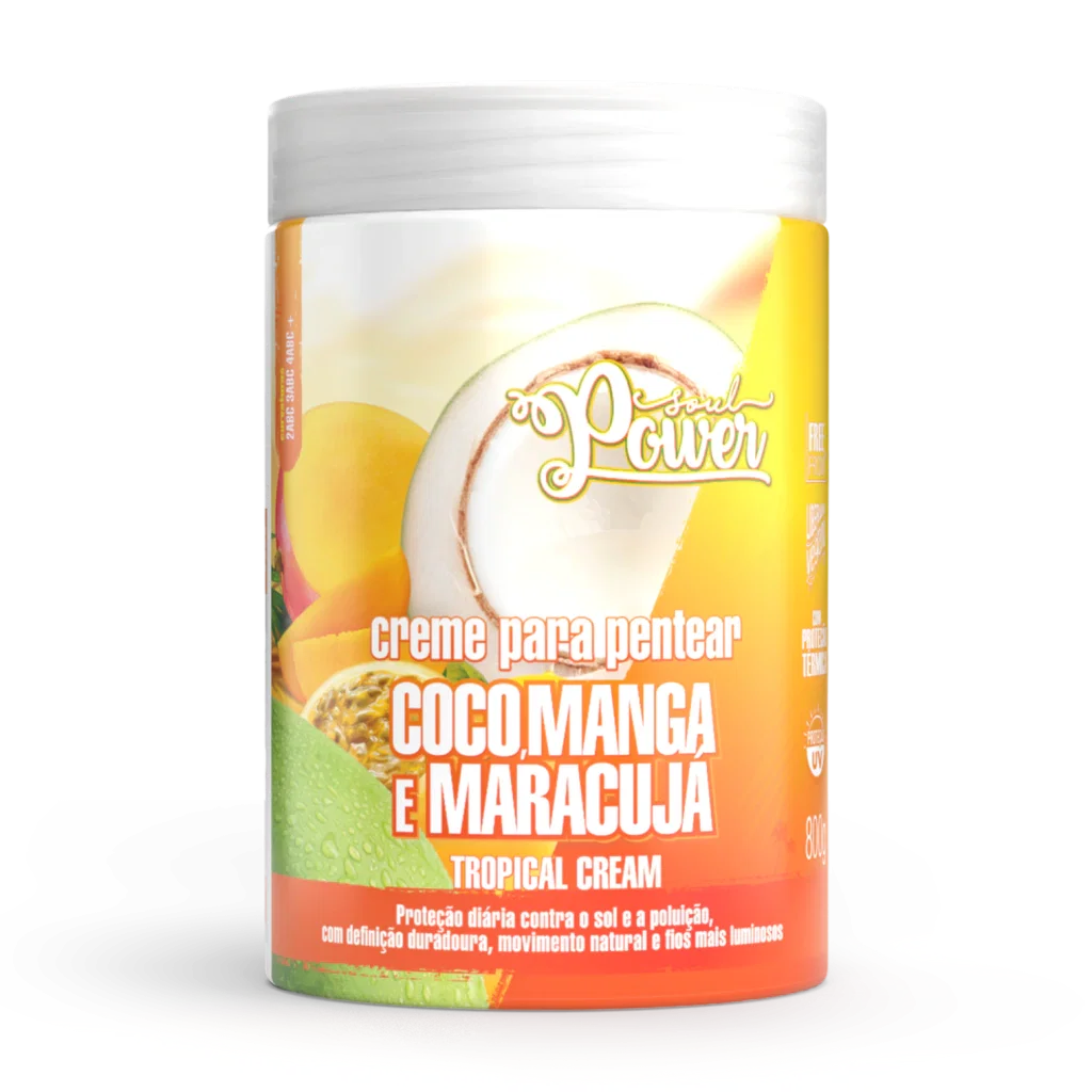 Creme para Pentear Soul Power Tropical Cream Coco, Manga e Maracujá 800g