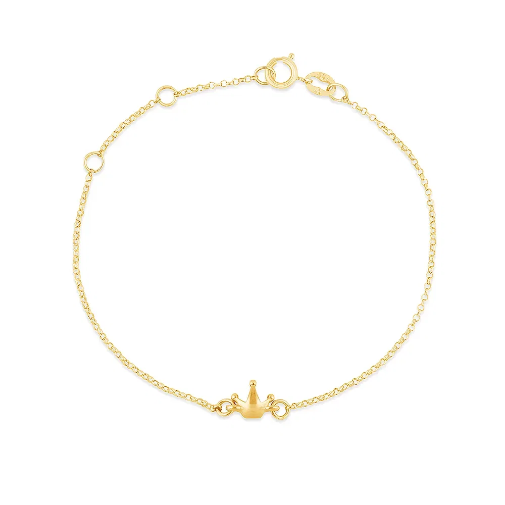 Pulseira Baby Coroa em Ouro Amarelo 18k