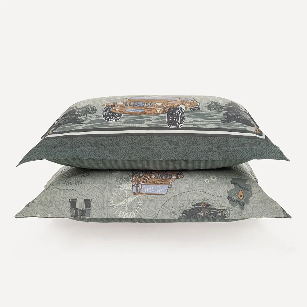 Kit Fronha e Porta-travesseiro Infantil 200 Fios Forest