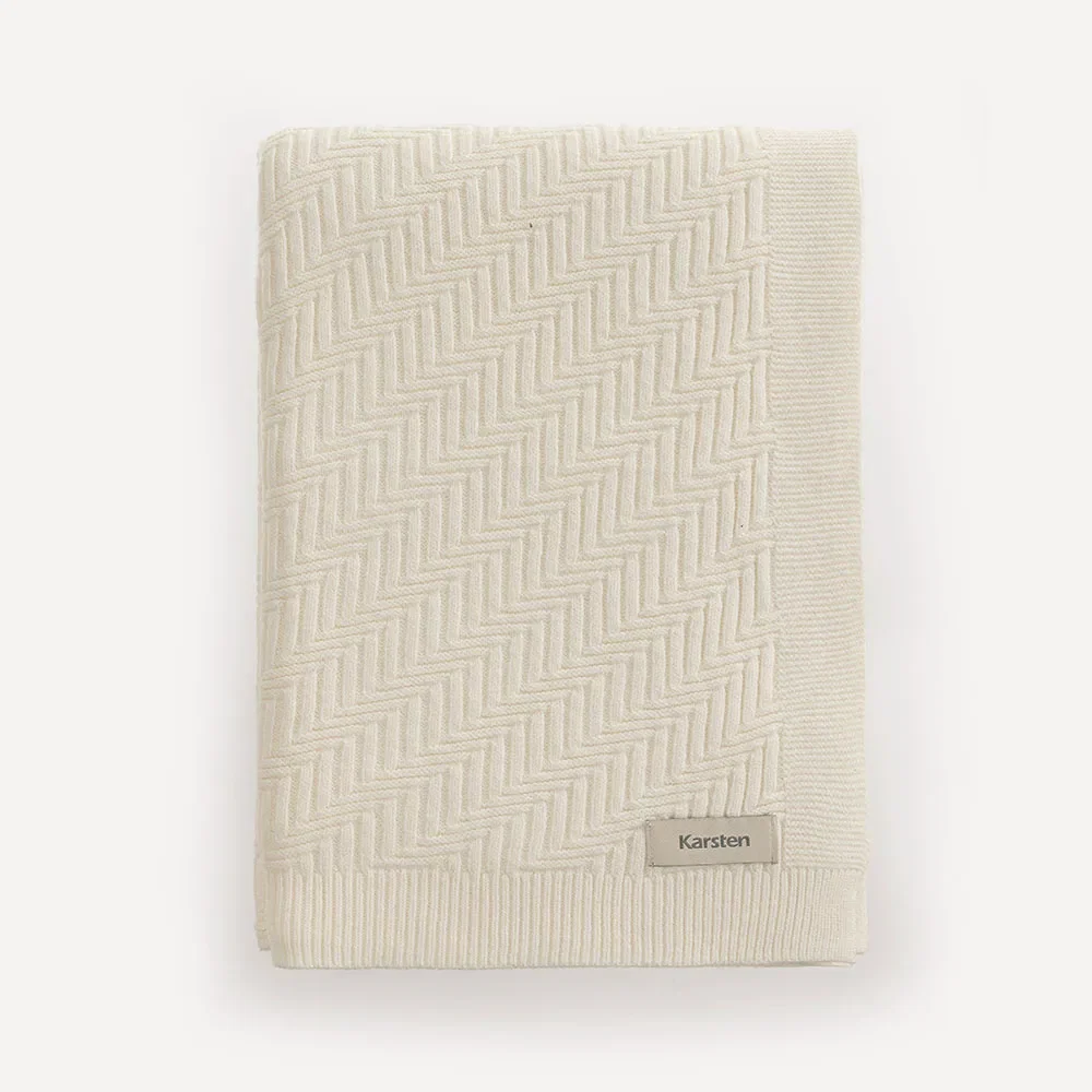 Manta Decorativa Salina de Tricô Branco — imagem 1