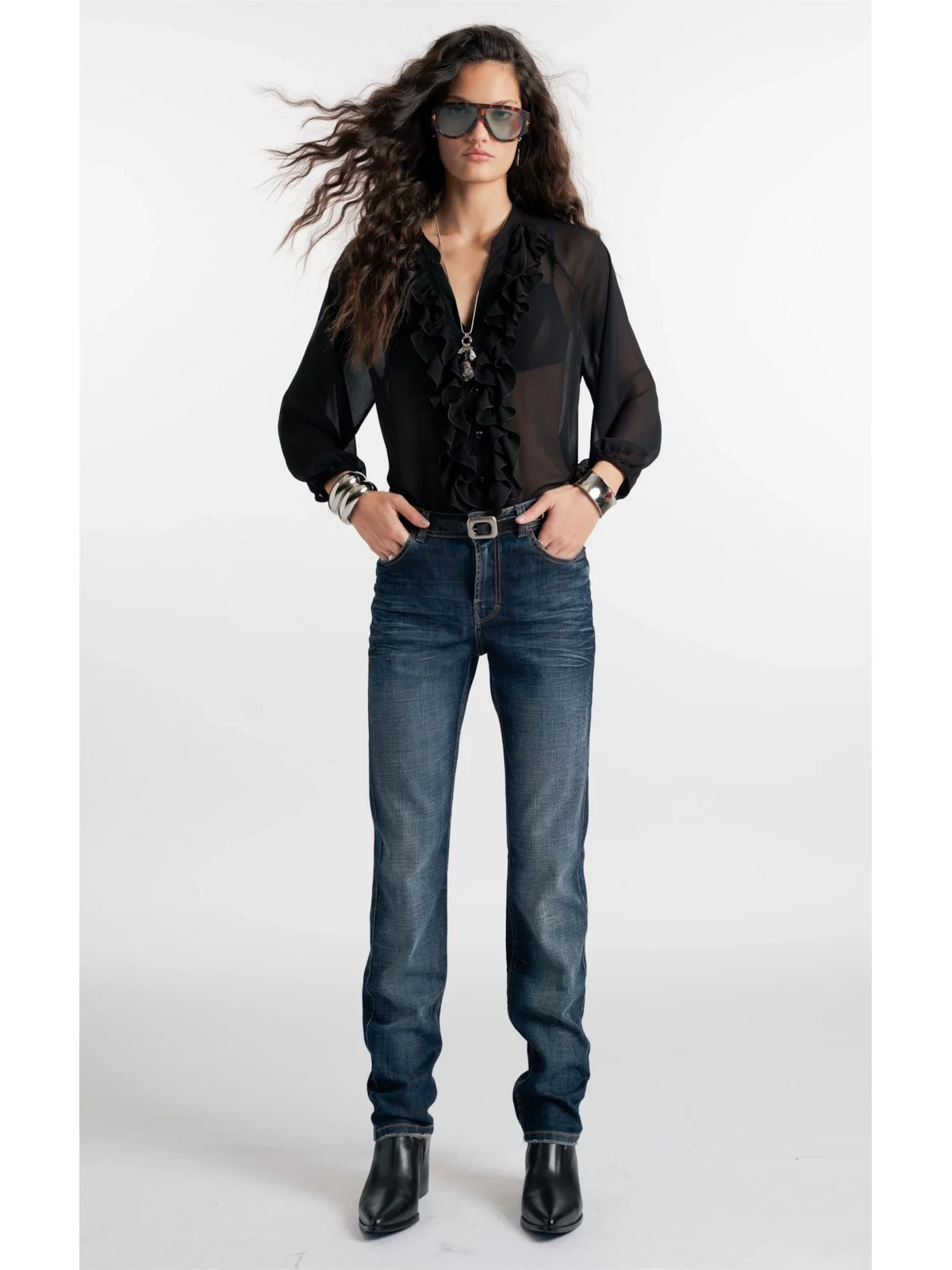 Calça Jeans Visco Skinny Lav.Escuro — imagem 1