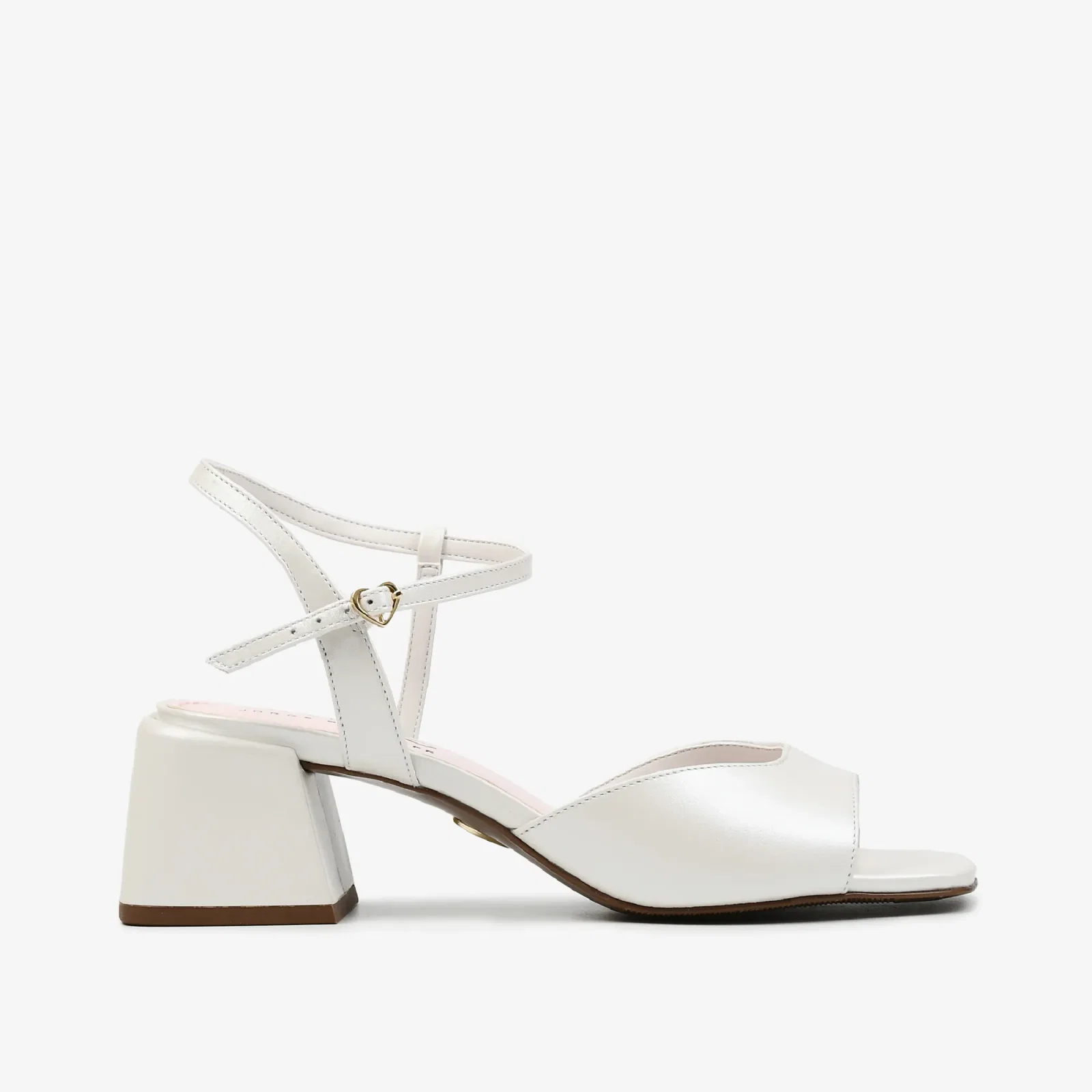 Sandália Branco Say Yes Couro Acetinado — imagem 1