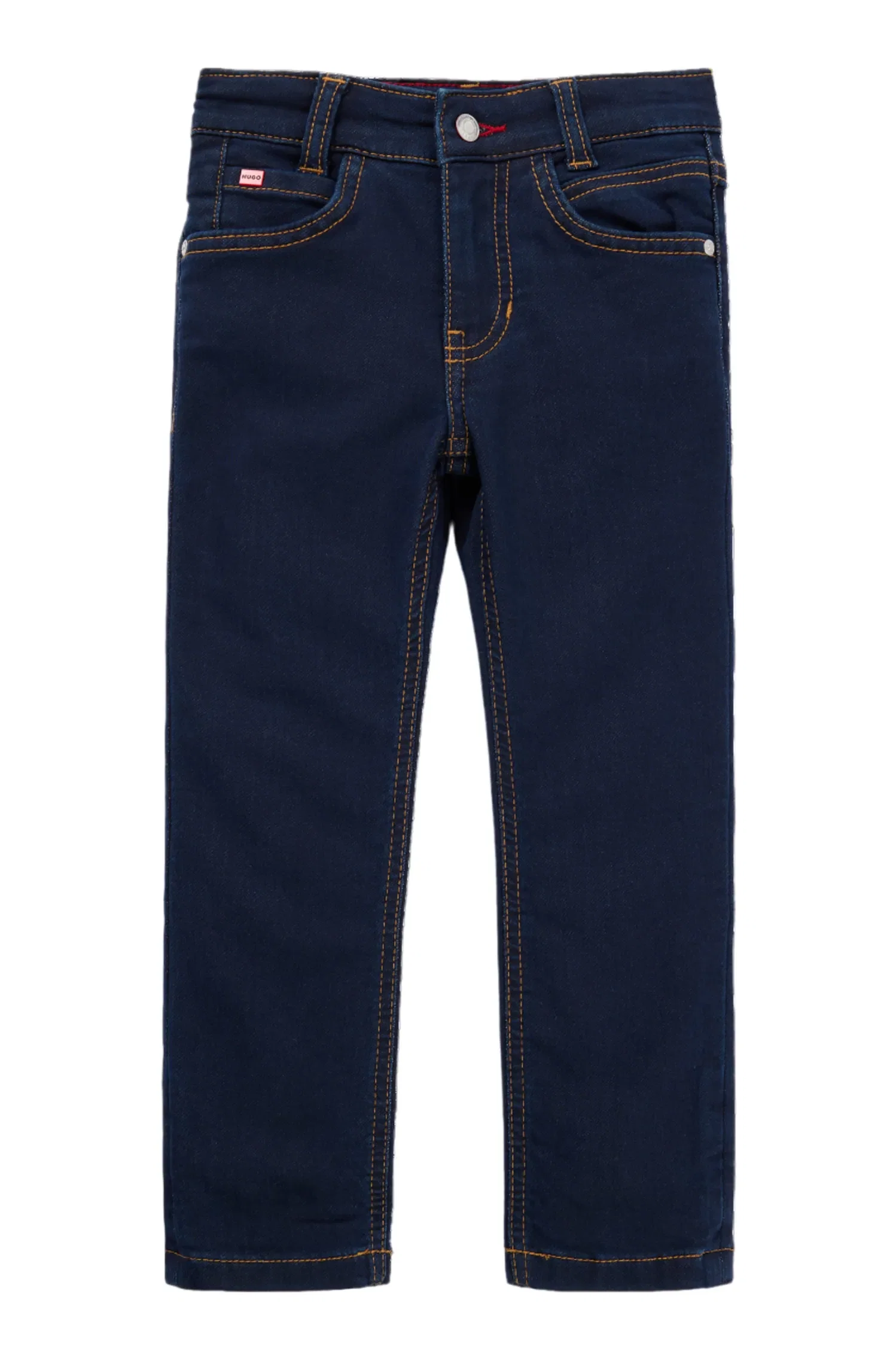 Jeans Infantil Slim-Fit Azul Em Denim Tricotado