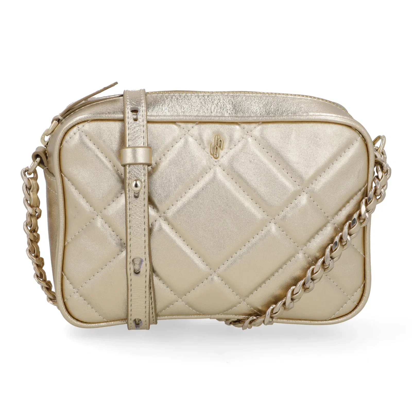 Bolsa Tiracolo Couro Metalizado Ouro Light — imagem 1