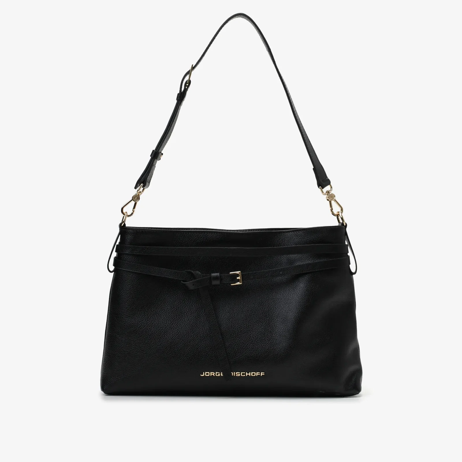 Bolsa De Ombro Preto Couro Croco