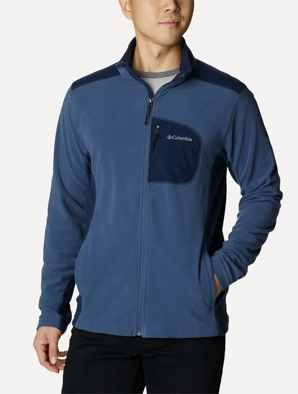Blusa Columbia Masculina Klamath Range Pocket Full Zip Azul Escuro