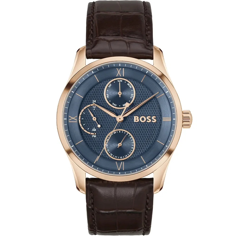 Relógio Hugo Boss Principle Master Masculino em Couro Marrom 1514273 — imagem 1
