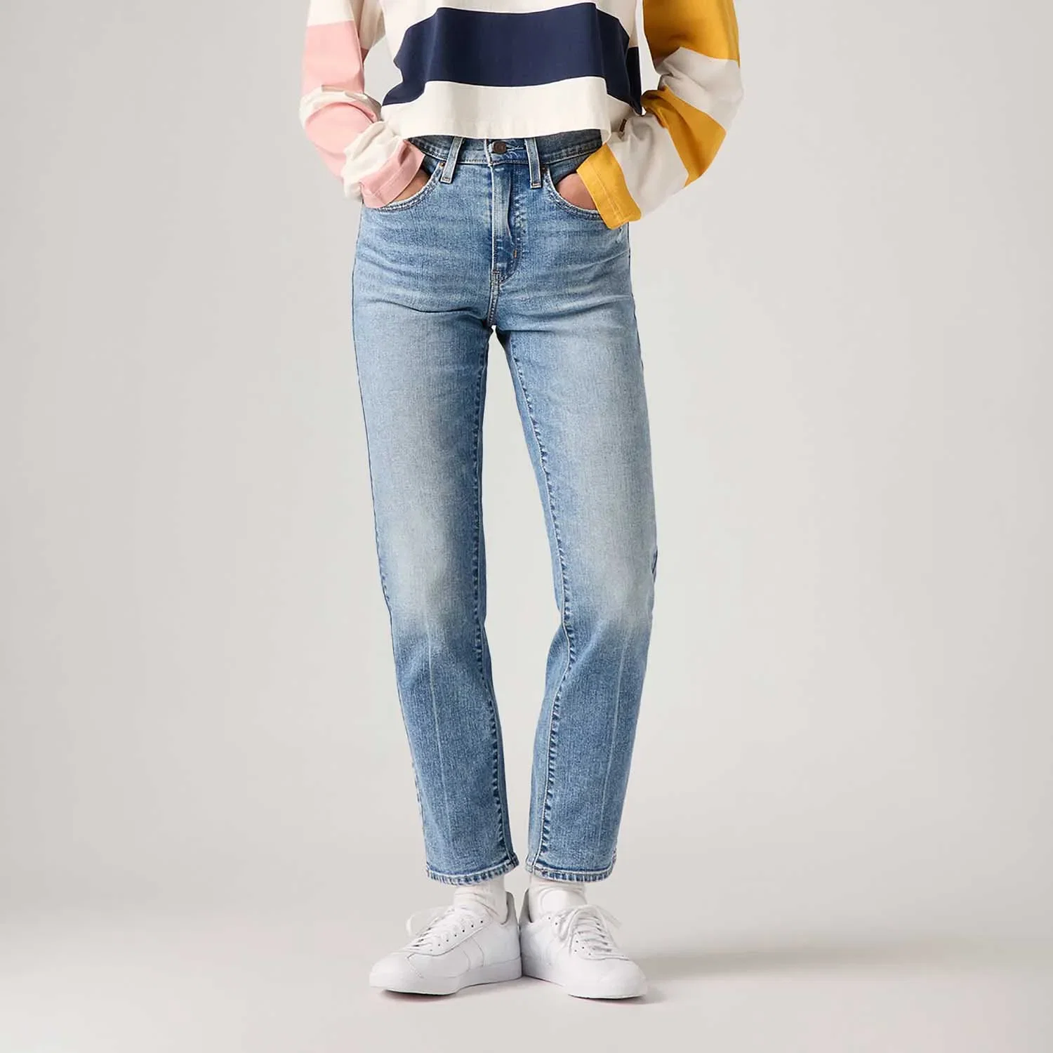 Calça Jeans Levi's® 724® High Rise Straight Lavagem Clara — imagem 1