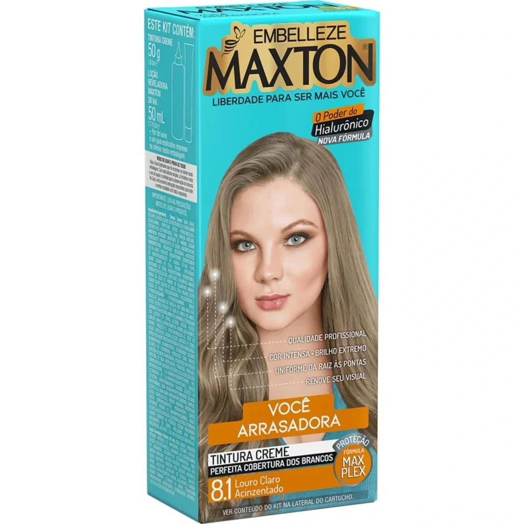Tintura Maxton 8.1 Louro Claro Acinzentado