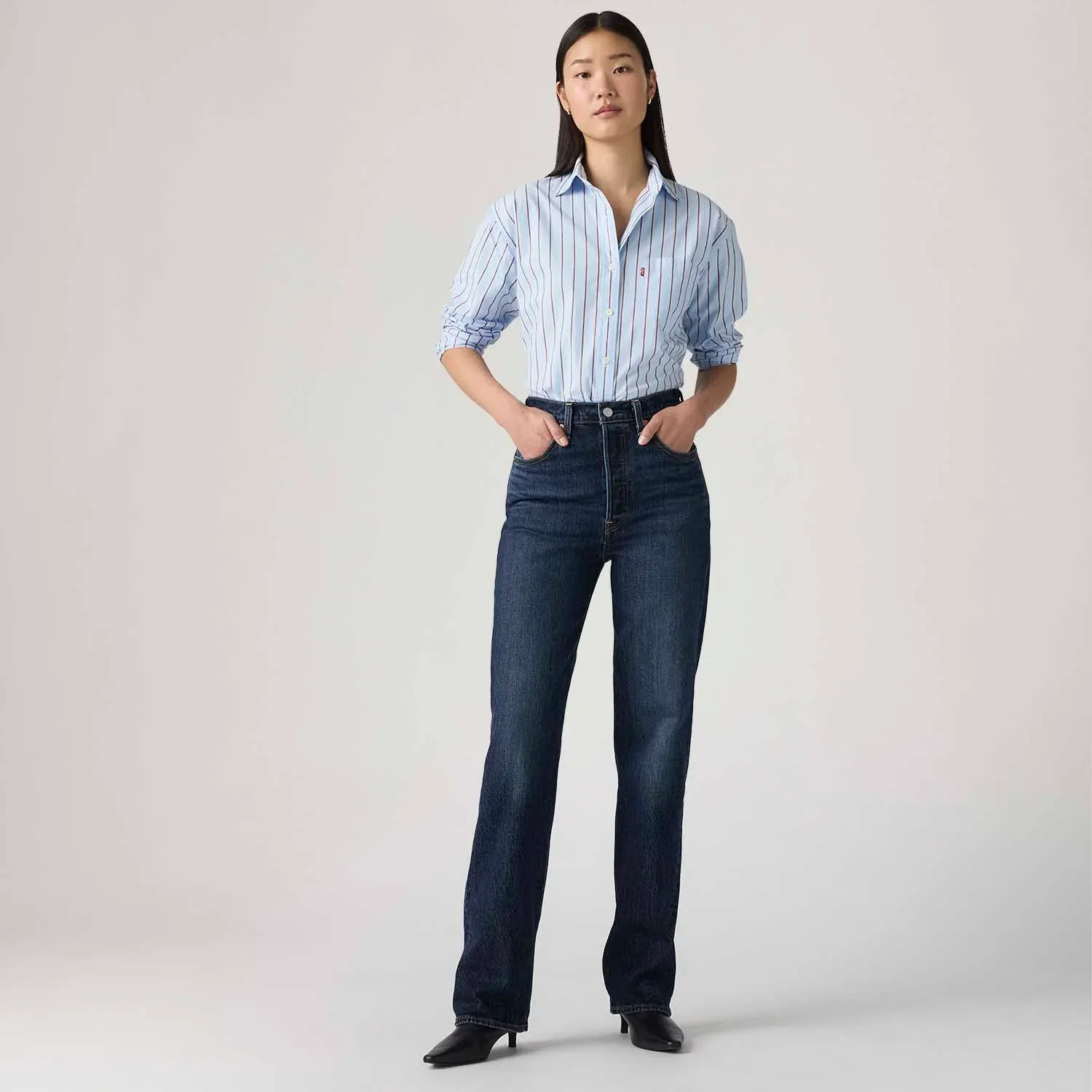 Calça Jeans Levi's® Ribcage Full Length Lavagem Escura