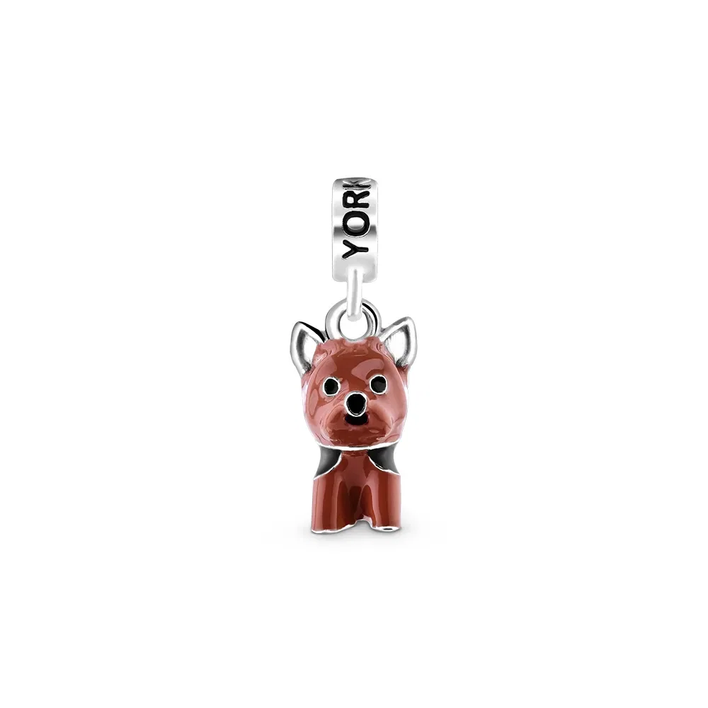 Pingente Life Animal Yorkshire em Prata 925 com Esmalte — imagem 1