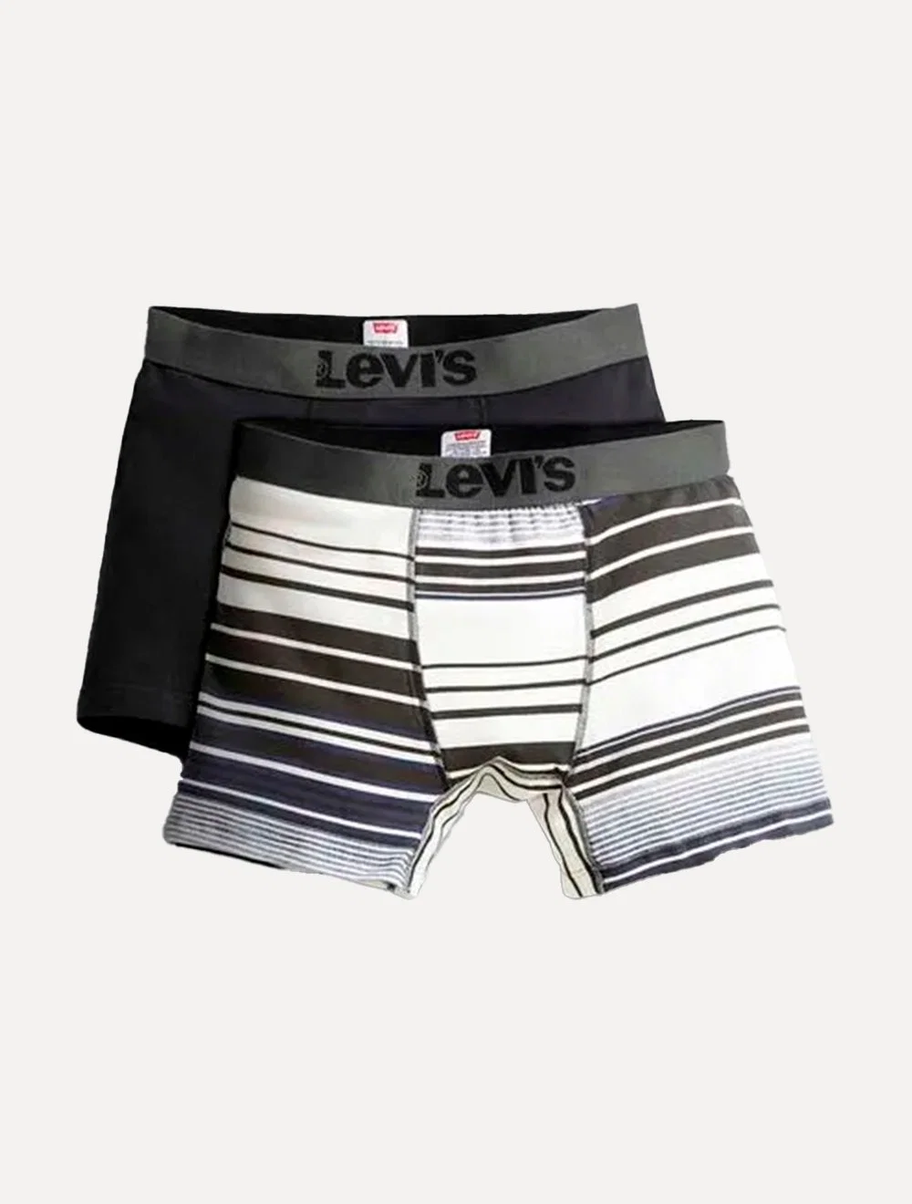 Cueca Levis Masculina Boxer Brief Listrada Preta Pack 2UN
