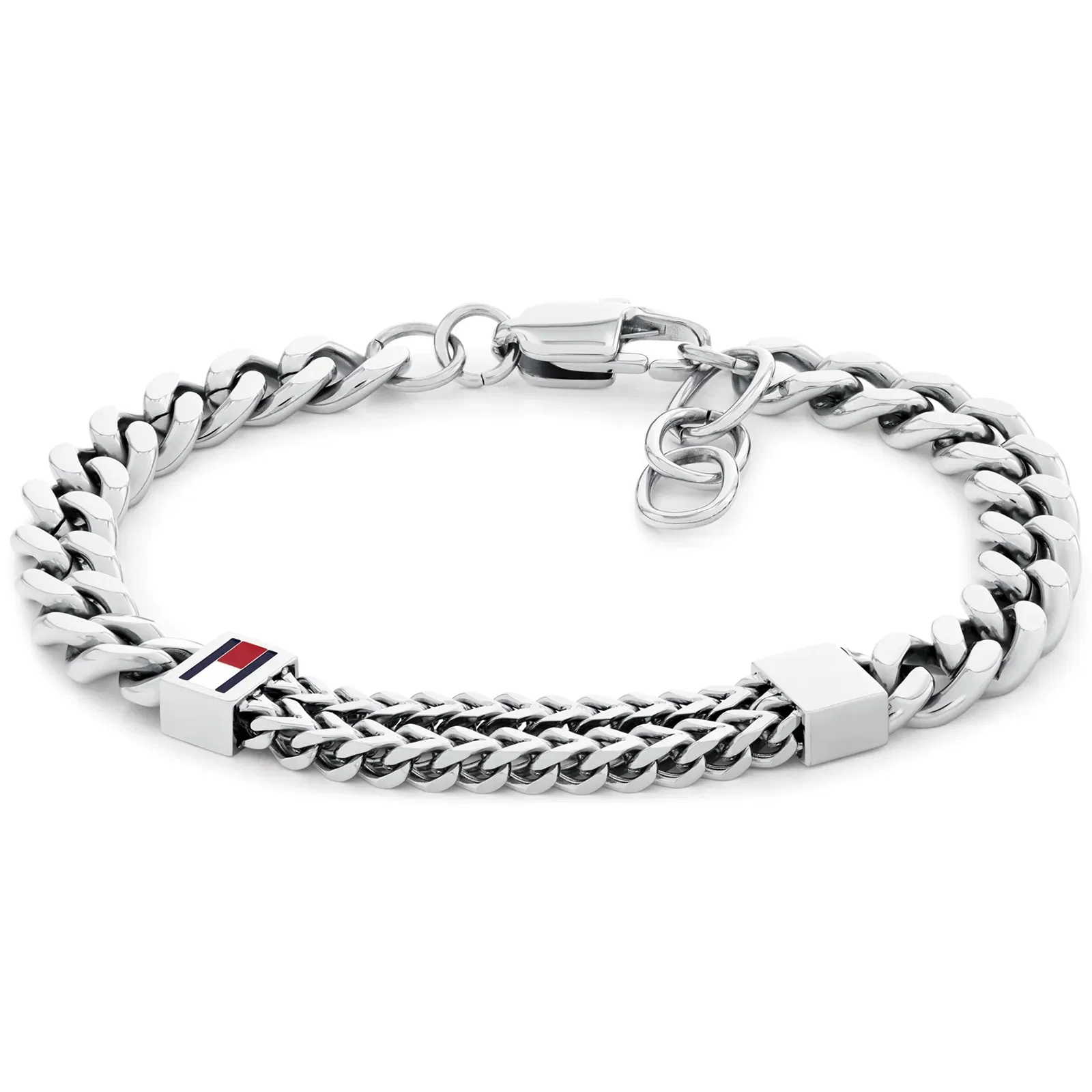 Pulseira Tommy Hilfiger Double Chain em Aço Prateado 2790729