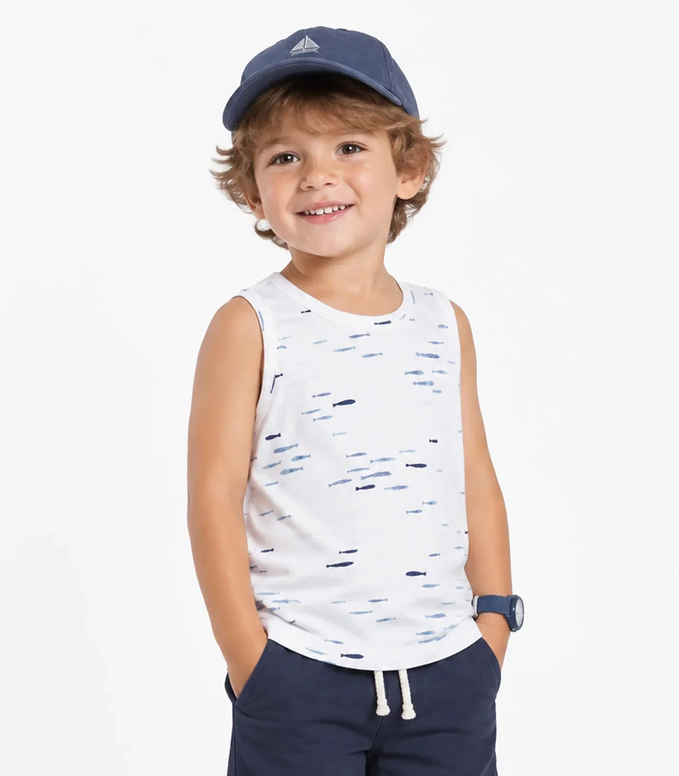 Regata Masculina Infantil Estampada Select Branco
