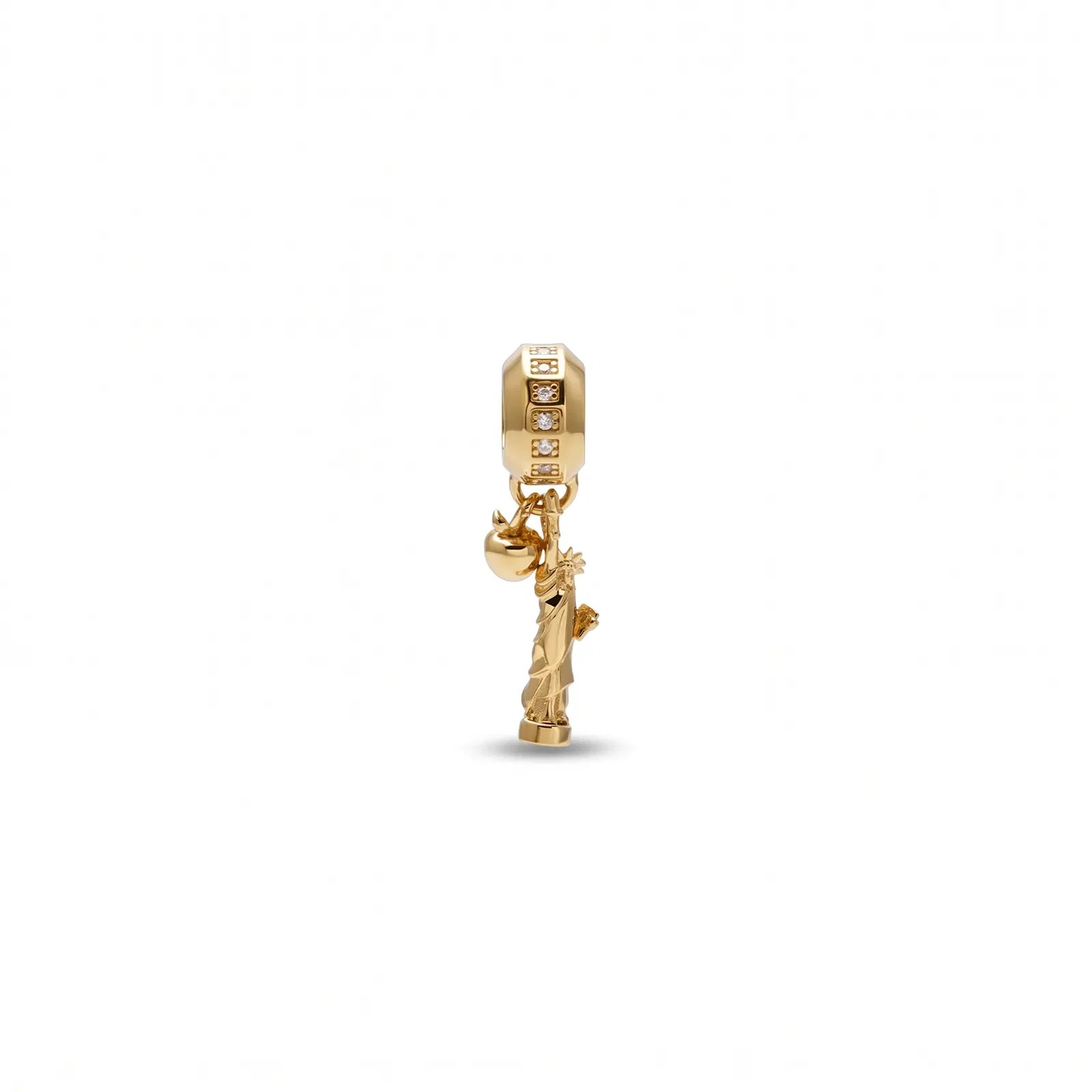 Pingente Life Estatua da Liberdade em Prata 925 com Banho de Ouro 18k e Zircônia Incolor — imagem 1