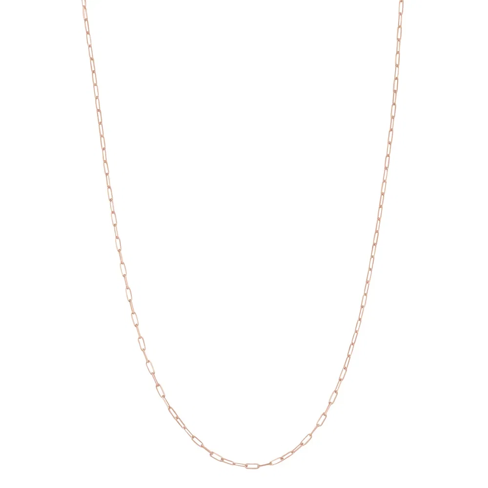 Corrente Life Cadeado em Prata 925 com Banho de Ouro Rosé 18k, 70cm — imagem 1