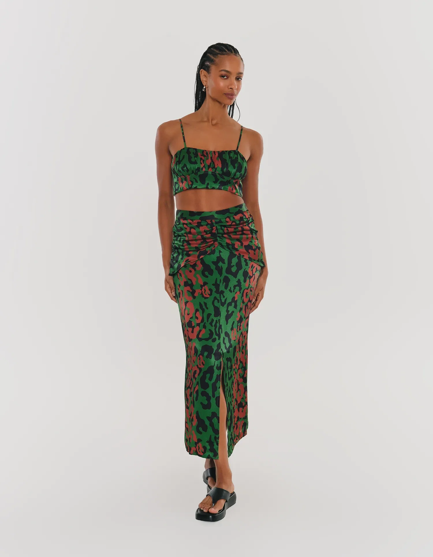 Saia Midi Est Onça Marrom - Marrom
