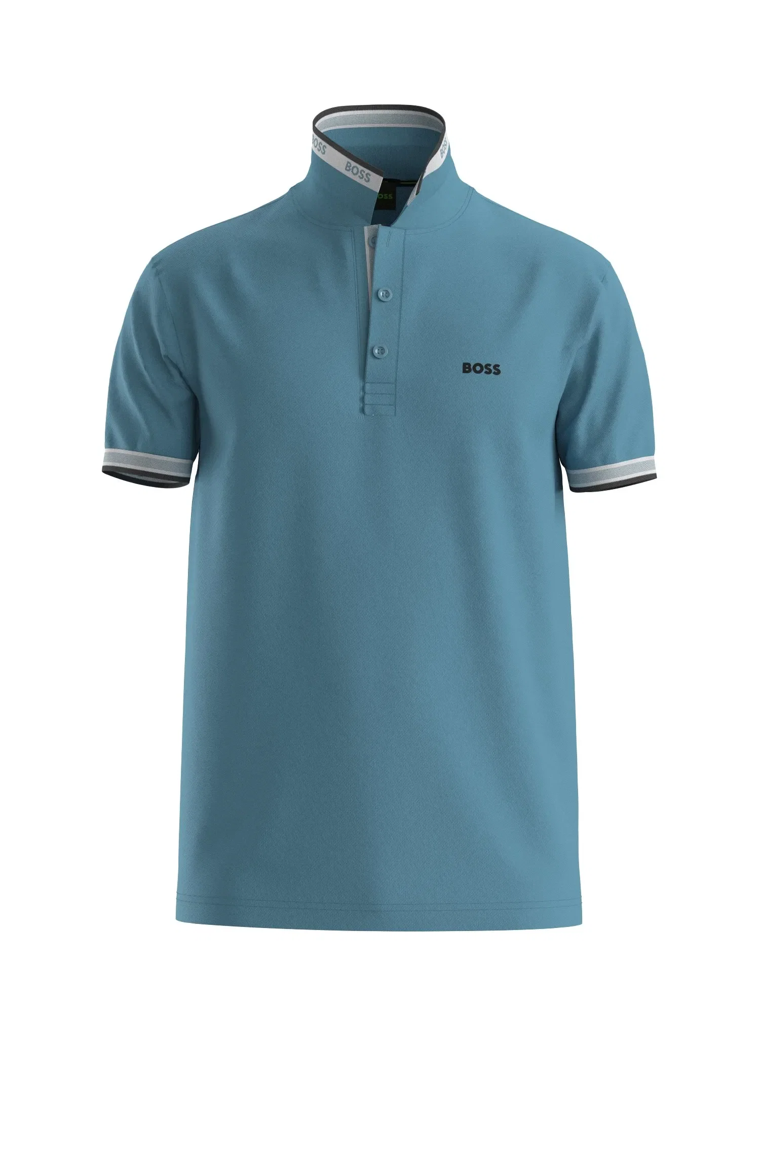 Polo De Algodão Com Logo Por Baixo Do Colarinho — imagem 1