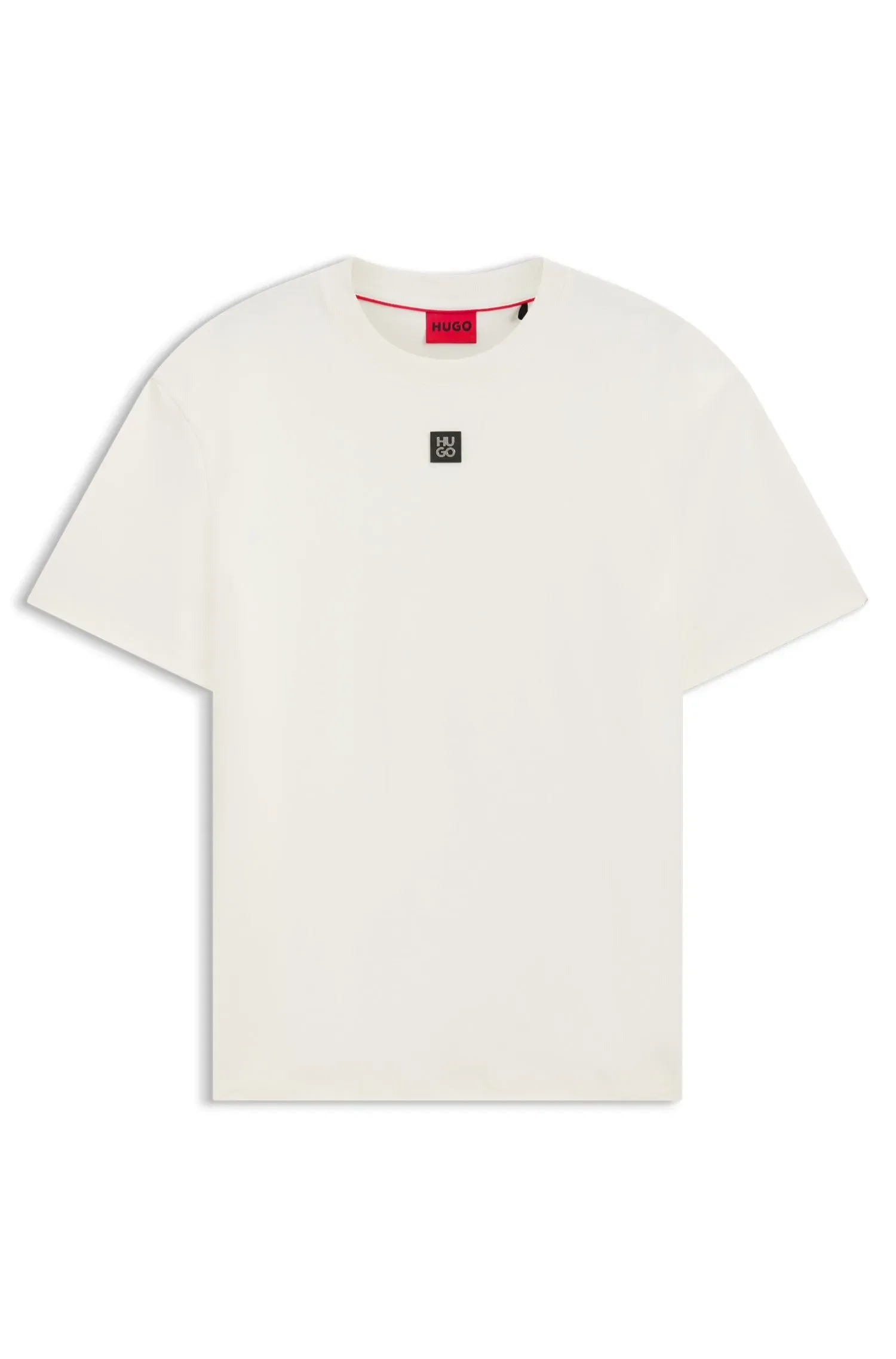 Camiseta Regular Fit De Algodão Com Logo Sobreposto