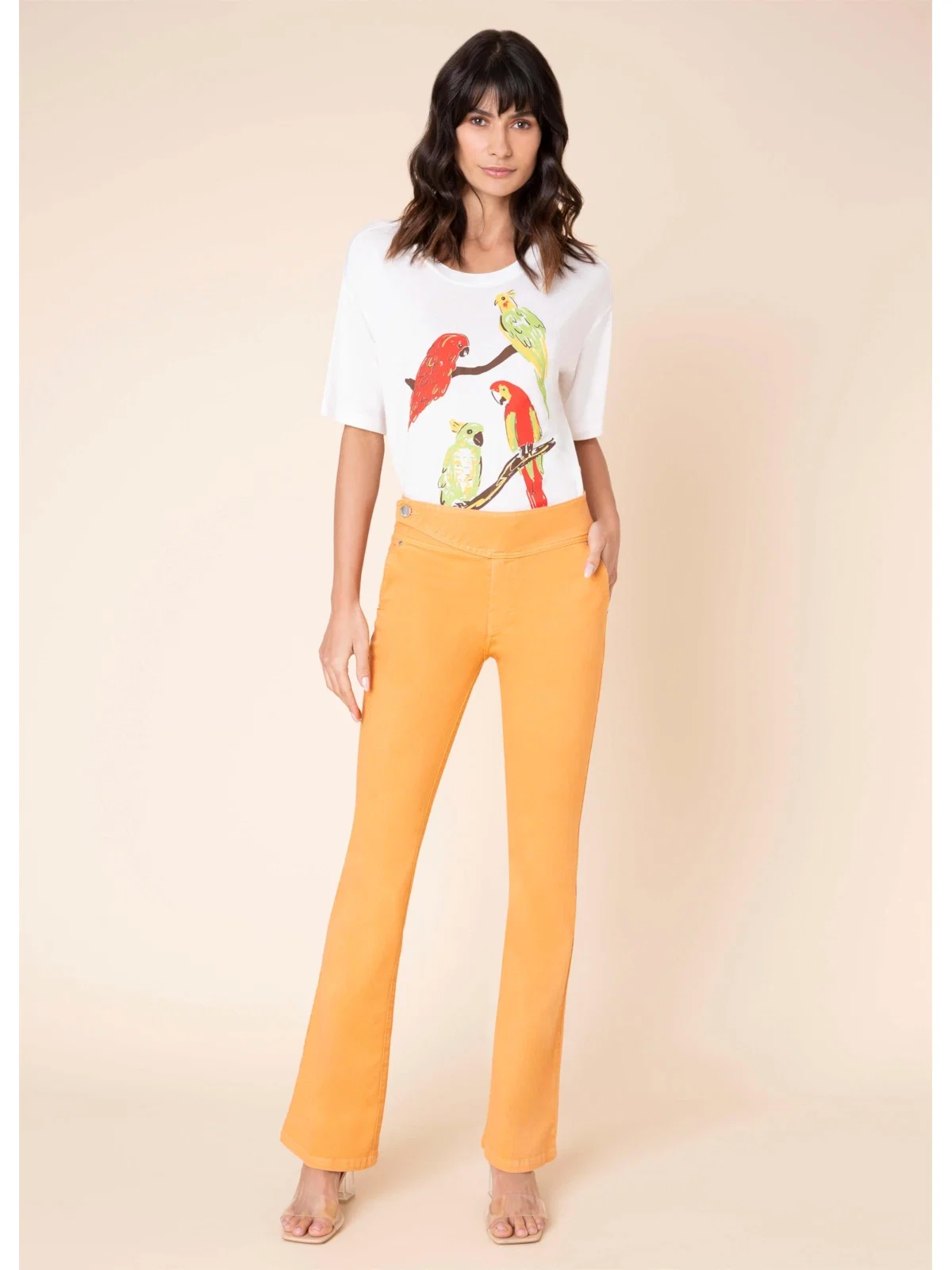 Calça Sofia Bootcut Color Laranja