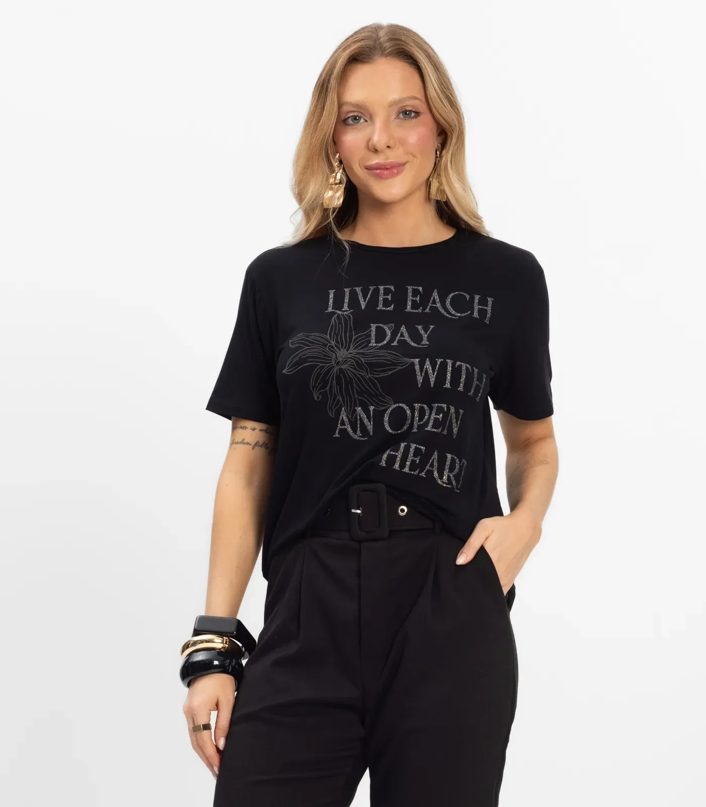 Blusa Feminina Viscotorcion Rovitex Preto
